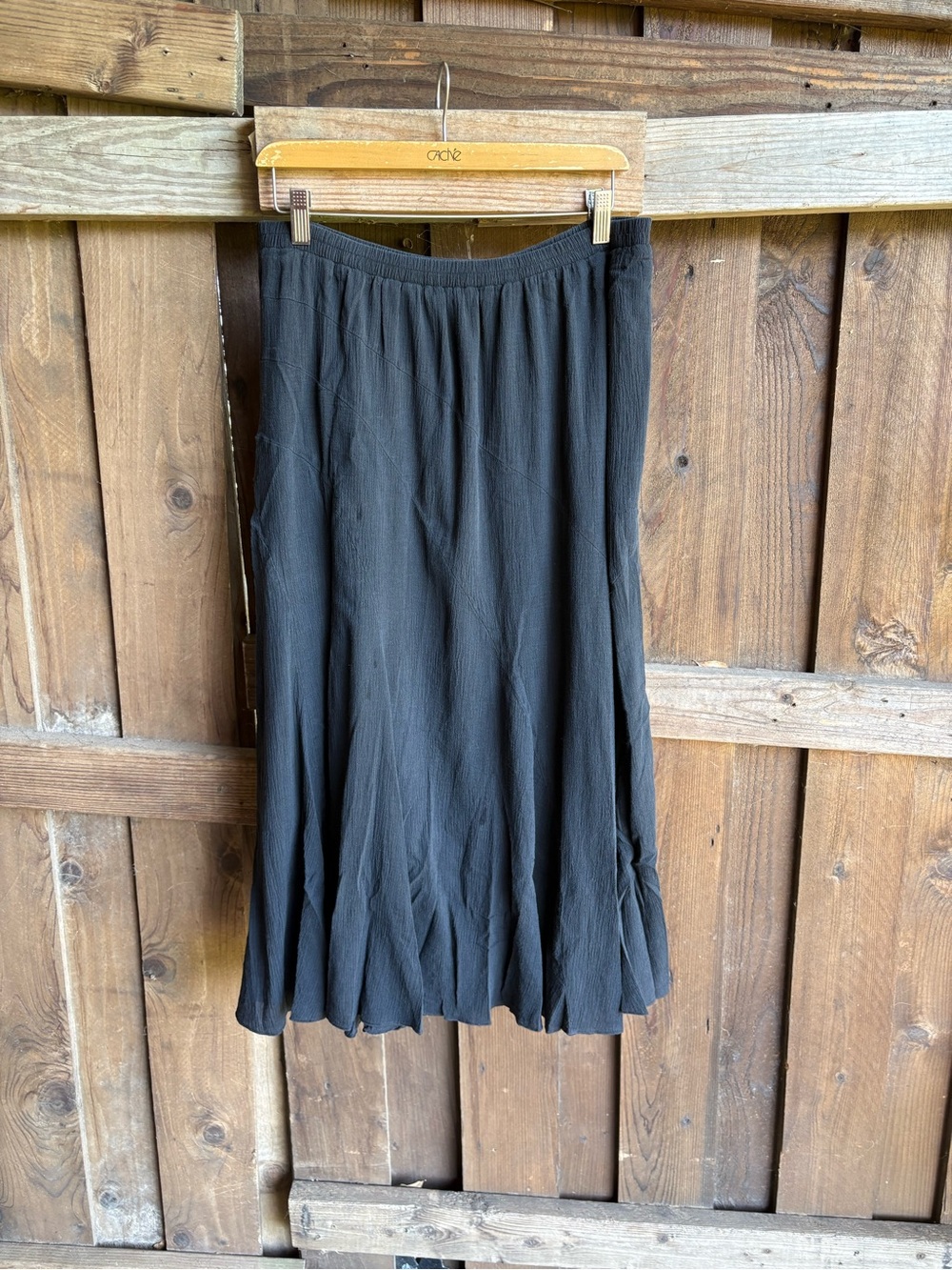 Vintage I.N Studio Black Whimsigoth Midi Cotton Skirt